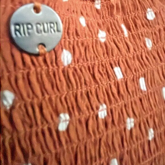 Rip Curl Maxi Dress Flutter Short Sleeve Polka Dot Ginger Size US 10 surf/beach - Picture 4 of 5